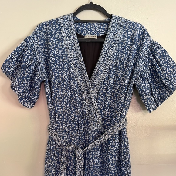 Ulla Johnson Reiko Jumpsuit in Blue Tiny Floral - Picture 7 of 15